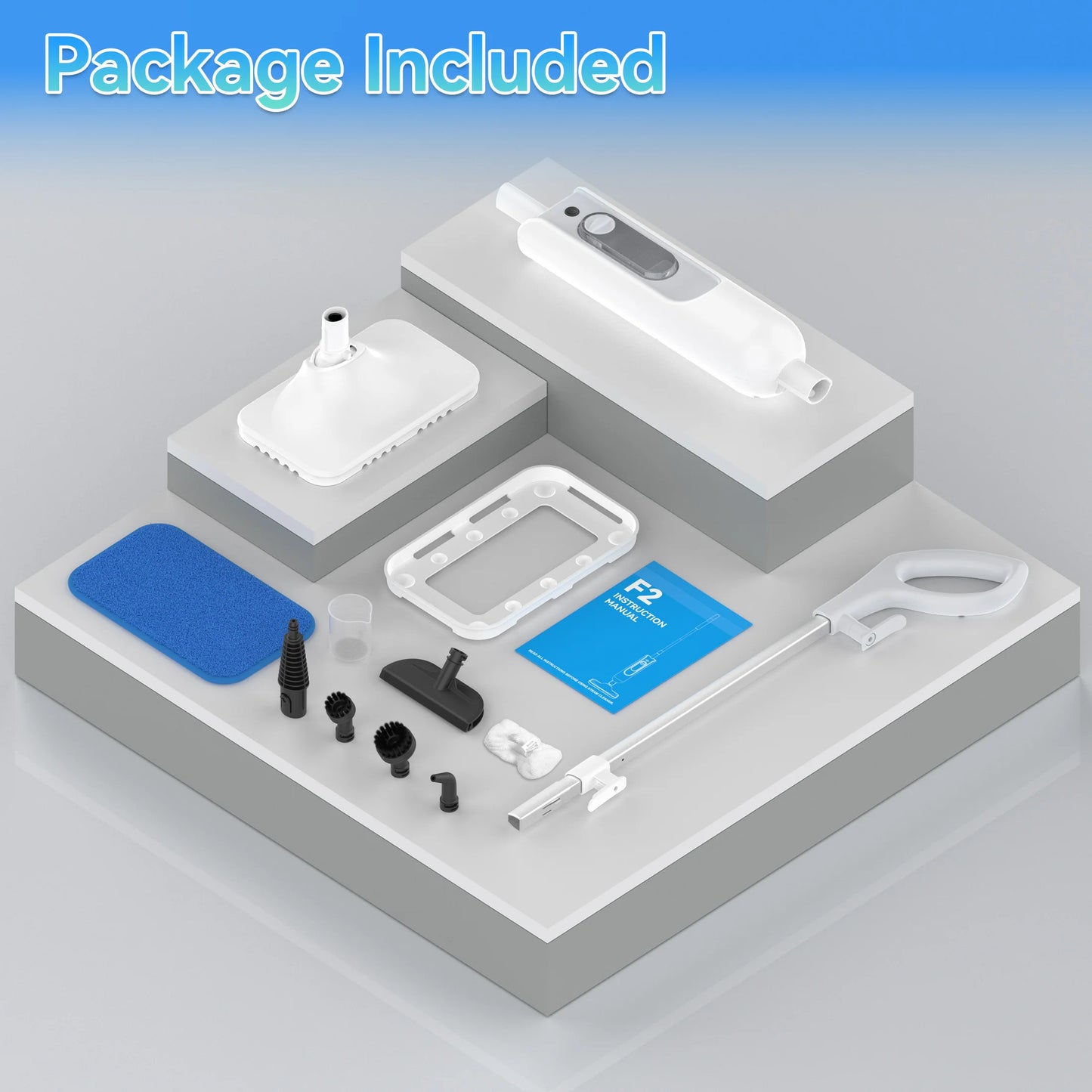 INSE Powerful Steam Mop 6 in 1 Scrubbing Steam Vac Mop High Temperature Detachable Steam Cleaner for HardFloor Carpet Kitchen F2